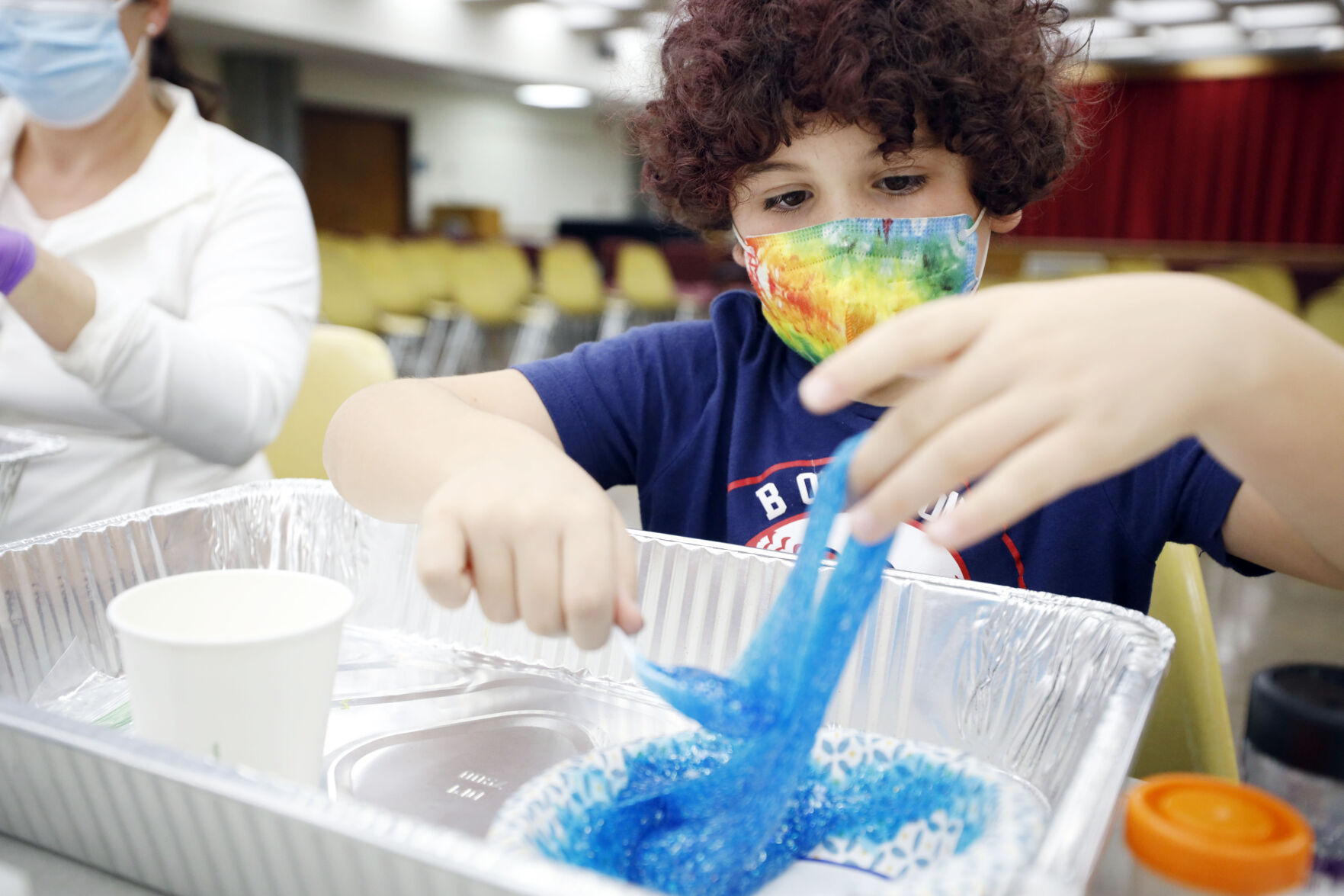Lucas Davis making blue slime